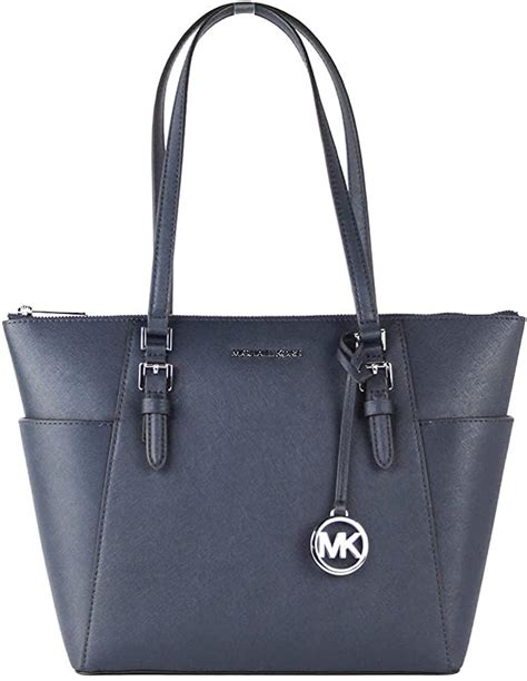 Michael Kors Charlotte, Bolsa de Mujer, Azul Marino, L 